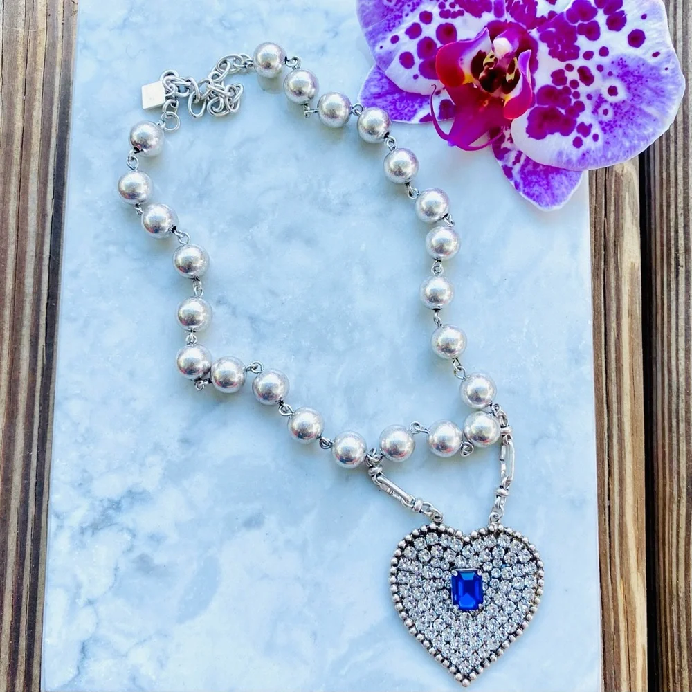 DANNIJO Mercer Crystal Heart Necklace NWT
